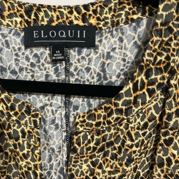 Eloquii Leopard Wild Child Drop Shoulder Blouse, New with Tags - Picture 5 of 7